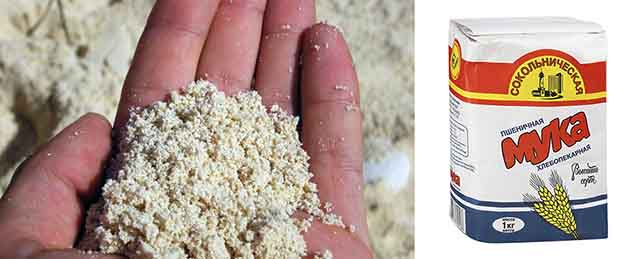 Песок и мука - ингредиенты рецепта